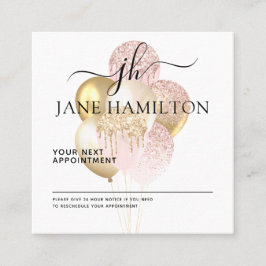 Elegante Monogram Glitzer Balloons Terminierungska Terminkarte