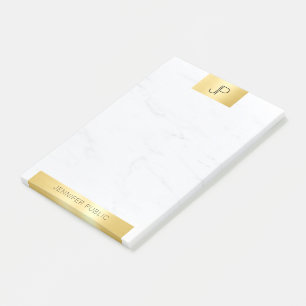 Elegante Monogram Gold Marble Moderne Vorlage Post-it Klebezettel