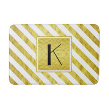 Elegante Monogram Gold Stripes