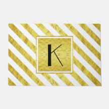 Elegante Monogram Gold Stripes