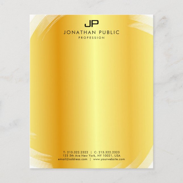 Elegante Monogram Gold Template Moderne Beruflich (Vorderseite)