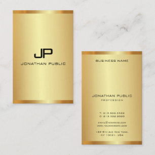 Elegante Monogram Gold Vertical Luxury Template Visitenkarte