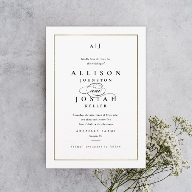Elegante Monogram Gold Wedding Save The Date (Von Creator hochgeladen)