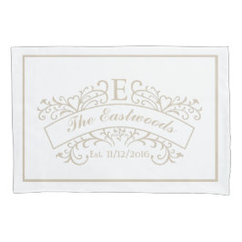 Elegante Monogram Hochzeitskissen Kissenbezug