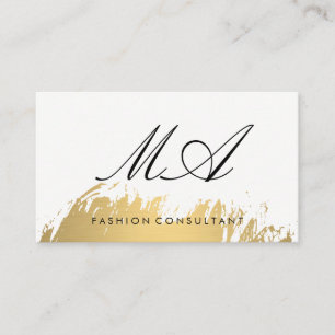 Elegante Monogram Imitate Gold Brushed Visitenkarte