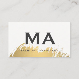 Elegante Monogram Imitate Gold Brushed Visitenkarte