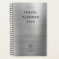 Elegante Monogram Imitate Silver Gray Travel