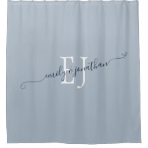 Elegante Monogram-Initials Names Dusty Blue