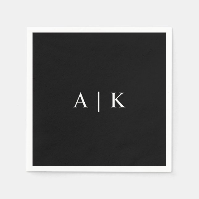 Elegante Monogram-Initials Napkin individuell anpa Serviette (Vorderseite)
