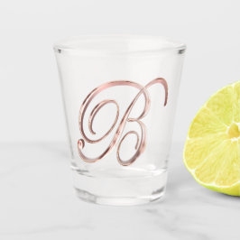 Elegante Monogram Letter B Imitate Rose Gold Chic Schnapsglas