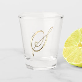 Elegante Monogram Letter S Imitats Gold Chic Schnapsglas