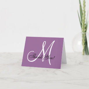 Elegante Monogram Lila Mauve Dankeschön Card Dankeskarte