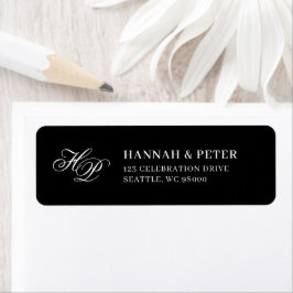 Elegante Monogram Minimal Black & White Wedding