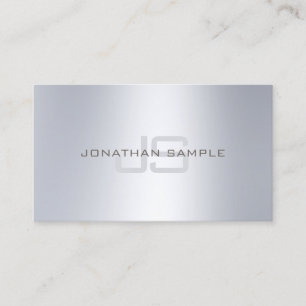 Elegante Monogram Minimalistisch Silver Look Schli Visitenkarte