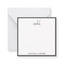 Elegante Monogram Modern Simple Girly Black