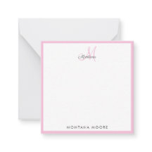 Elegante Monogram Modern Simple Girly Pink