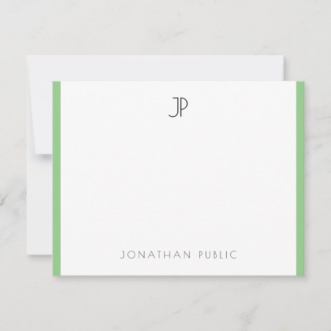 Elegante Monogram Modern Simple Template Trendy Mitteilungskarte (Vorderseite)