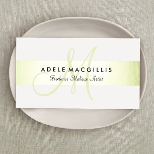 Elegante Monogram Moderne Imitate Linse Green Foil Visitenkarte