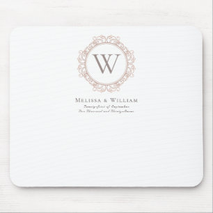 Elegante Monogram Moderne klassische Hochzeit Mousepad