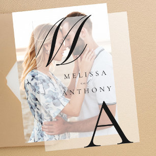 Elegante Monogram Moderne Minimalistische Hochzeit