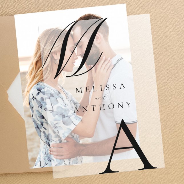 Elegante Monogram Moderne Minimalistische Hochzeit (Von Creator hochgeladen)