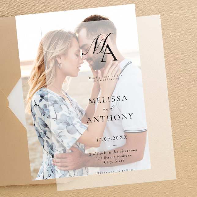 Elegante Monogram Moderne Minimalistische Hochzeit (Von Creator hochgeladen)