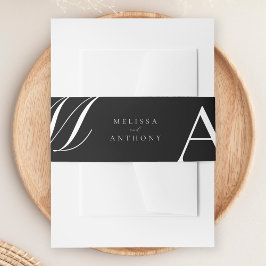 Elegante Monogram Moderne Minimalistische Hochzeit Einladungsbanderole