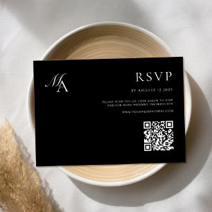 Elegante Monogram Moderne Minimalistische Hochzeit RSVP Karte