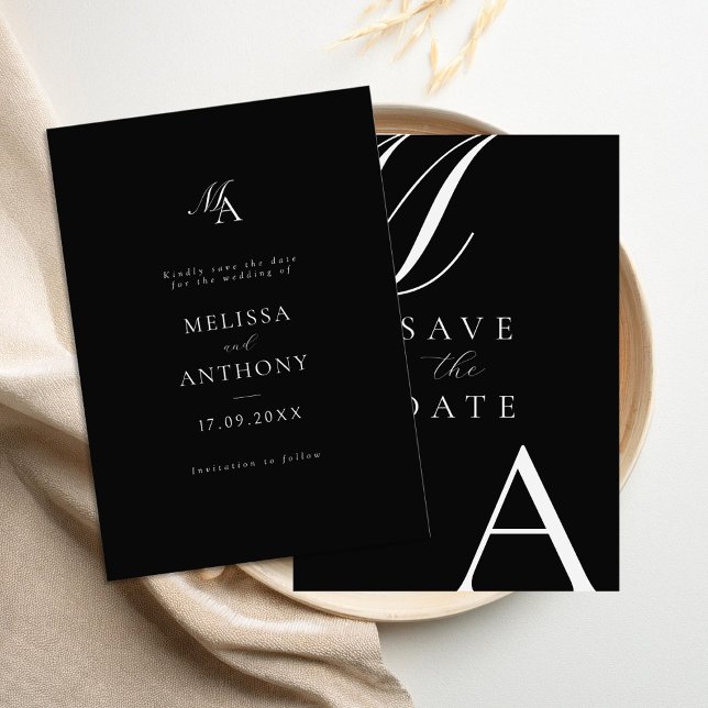 Elegante Monogram Moderne Minimalistische Hochzeit Save The Date (Von Creator hochgeladen)