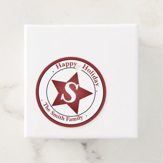 Elegante Monogram Moderner Individuelle Name Happy Geschenkanhänger (Beispiel)