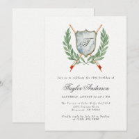 Elegante Monogram Music Wappen Geburtstagsparty