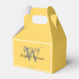 Elegante Monogram Names Chic Modern Yellow Wedding Geschenkschachtel