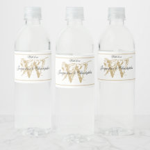 Elegante Monogram Names Chic White & Gold Wedding