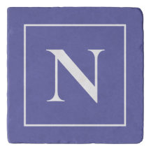 Elegante Monogram Periwinkle Blue Minimalistisch