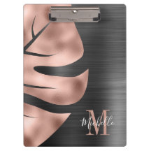 Elegante Monogram Rose Gold Black