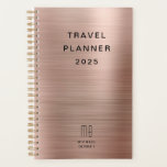 Elegante Monogram Rose Gold Travel Planer<br><div class="desc">Eleganter Monogram Rose Gold Travel Planner.</div>