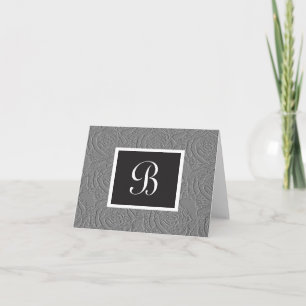 Elegante Monogram-Rose Letter B Custom Notecard