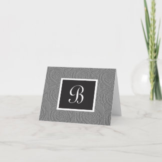 Elegante Monogram-Rose Letter B Custom Notecard