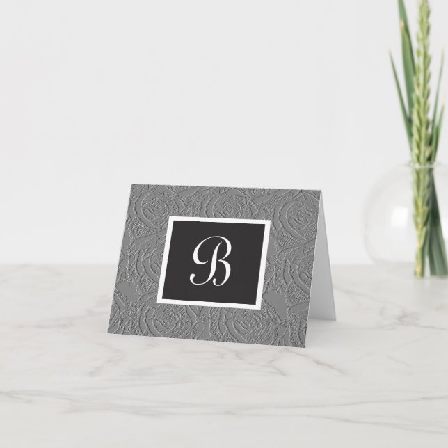 Elegante Monogram-Rose Letter B Custom Notecard (Vorderseite)