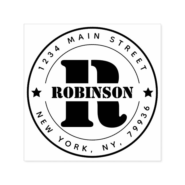 Elegante Monogram-Rücksendeadresse Permastempel (Design)