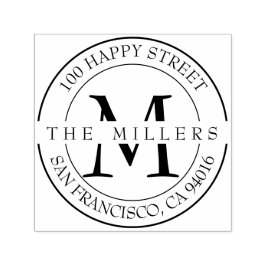 Elegante Monogram-Rücksendeadresse Permastempel