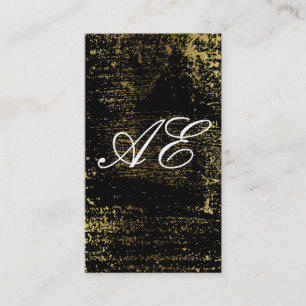 Elegante Monogram Script Gold Grunge Visitenkarte