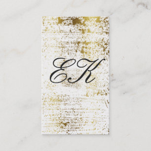 Elegante Monogram Script Gold Grunge Visitenkarte