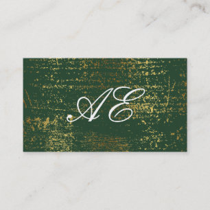 Elegante Monogram Script Gold Grunge Visitenkarte