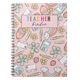 Elegante Monogram Script Office School 3 Ring Bind Notizblock