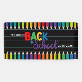 Elegante Monogram Script Office School Banner