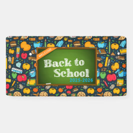 Elegante Monogram Script Office School Banner