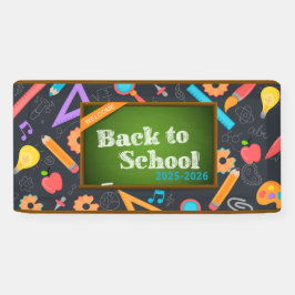 Elegante Monogram Script Office School Banner