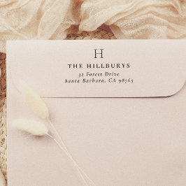 Elegante Monogram Simple Rücksendeadresse Permastempel