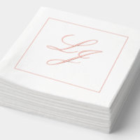Elegante Monogram Simple Script Wedding Rose Gold